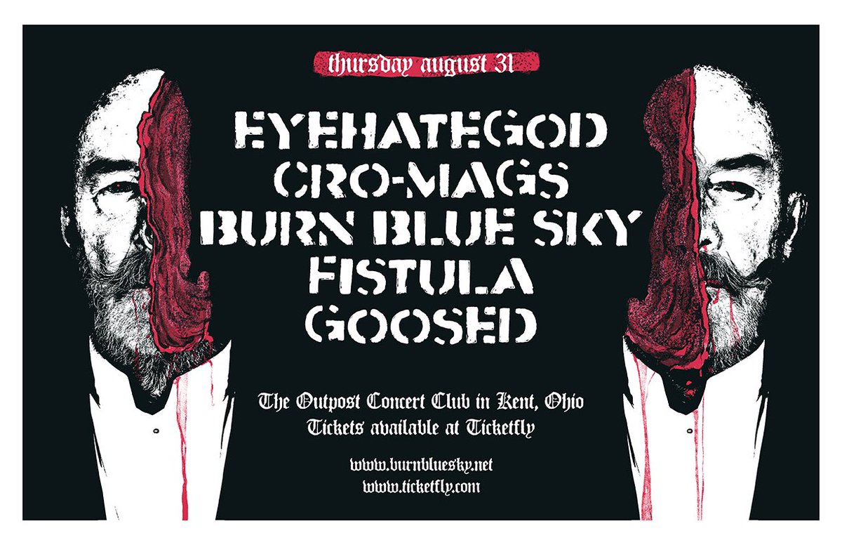 Burn Blue Sky (@burnbluesky) on Twitter photo We play w/ <a href="/EyehategodNola/">EyeHateGod</a> on 8/31. Get tix <a href="/ticketfly/">Ticketfly</a> <a href="/OHIOMUSICSCENE/">Ohio Music Scene</a> <a href="/WeRockOhio/">We ROCK Ohio</a> <a href="/outpostkent/">Outpost Concert Club</a> <a href="/neorockswjcu/">NEORocks on 887 WJCU</a> <a href="/RustBeltChron/">RustBeltChronicles</a> We play w/ <a href="/EyehategodNola/">EyeHateGod</a> on 8/31. Get tix <a href="/ticketfly/">Ticketfly</a> <a href="/OHIOMUSICSCENE/">Ohio Music Scene</a> <a href="/WeRockOhio/">We ROCK Ohio</a> <a href="/outpostkent/">Outpost Concert Club</a> <a href="/neorockswjcu/">NEORocks on 887 WJCU</a> <a href="/RustBeltChron/">RustBeltChronicles</a>