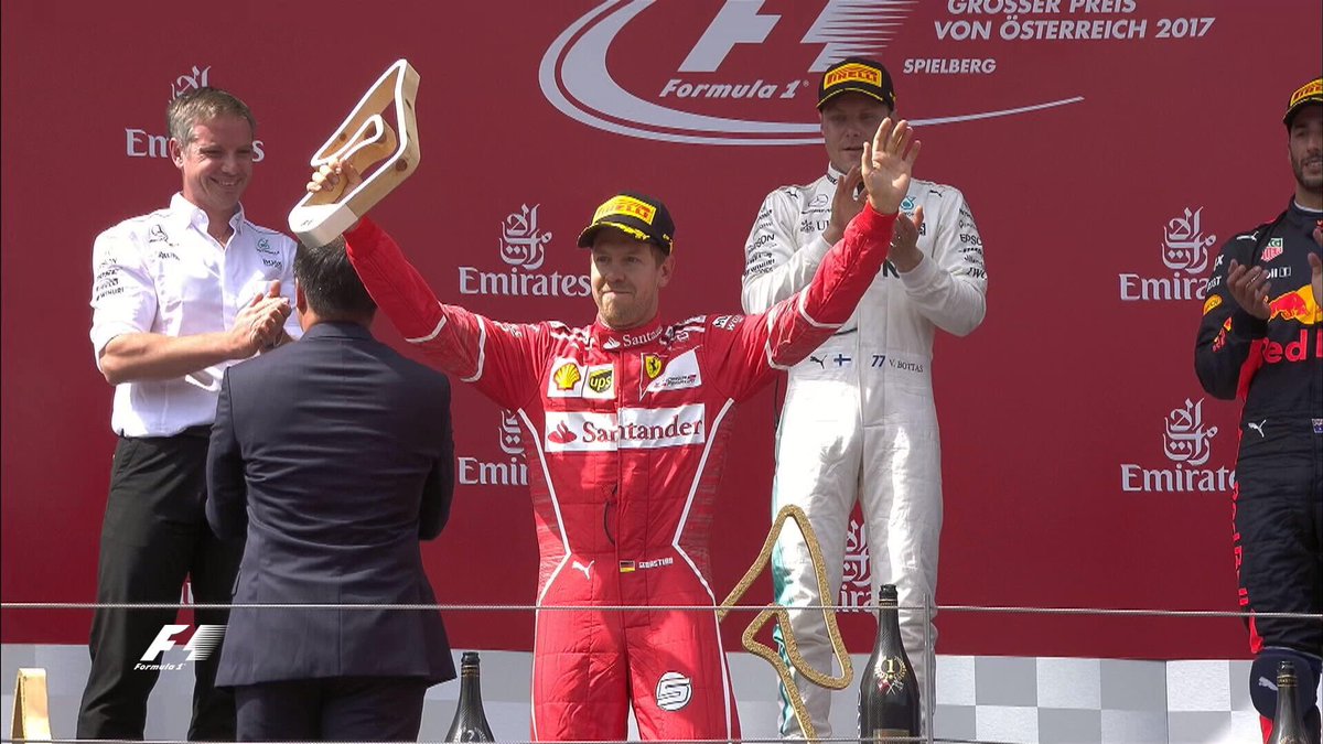 MondautoITA's tweet photo. Bel #AustrianGP oggi! Vince un perfetto #Bottas davanti a #Vettel e #Ricciardo. #Mercedes prima 🏁👉🏻🇦🇹 @Vincent_972 @Giannimtz @TANINOF1 https://t.co/TBykoP9lpZ