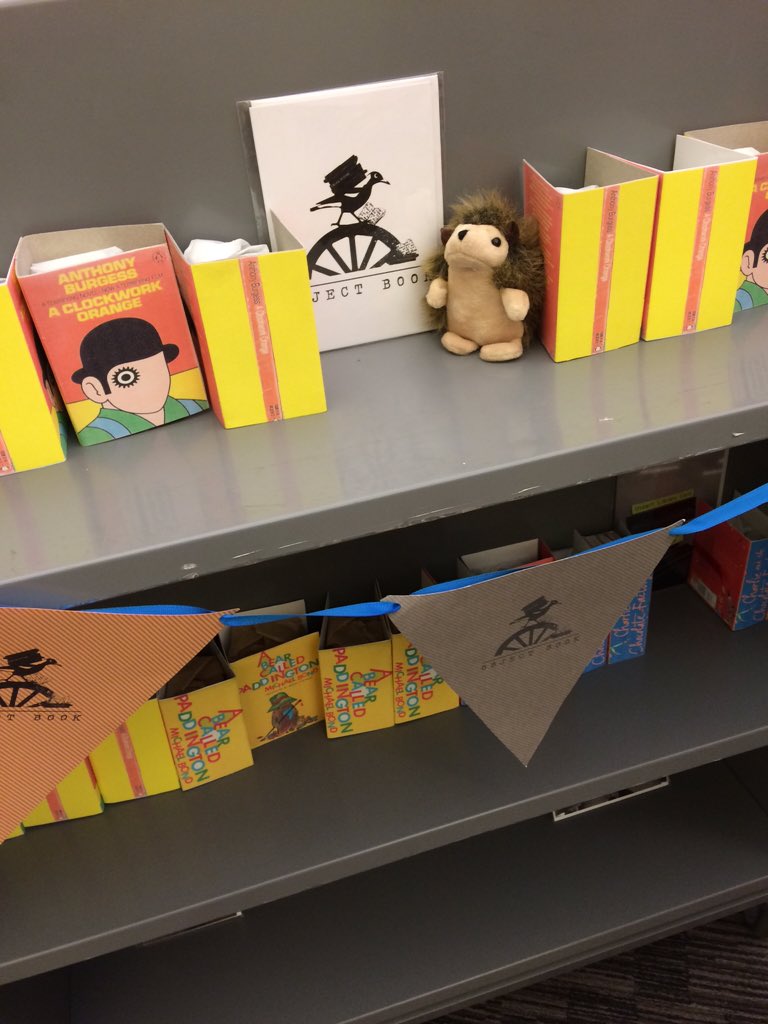 ChloeSpicerArt's tweet image. What's this? A trolley full of book cakes, baked by @FuriouslyFree and bound by meeeee @LpoolBookArt