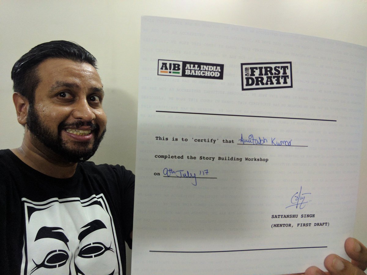 AmiFromIndia's tweet photo. Thank you @satysingh @AllIndiaBakchod for the the most amazing #AIBFirstDraft story building workshop ! Hope to show you my movie someday :) https://t.co/hcNqVsynN1