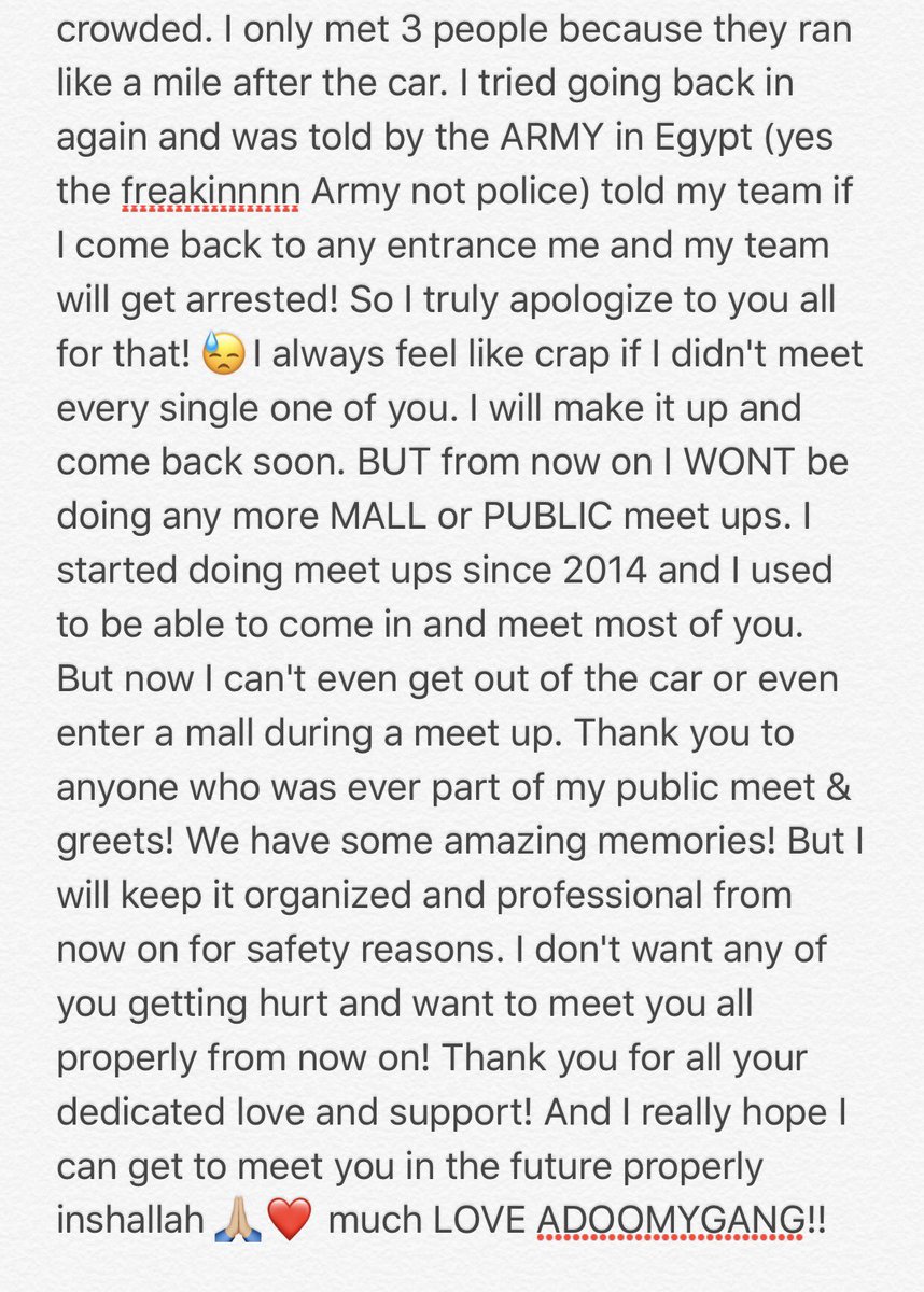omgAdamSaleh's tweet photo. Thank you for all the amazing memories during my public meet ups since 2014!! I love you ❤ ADOOMYGANG ����🏼 all day.. every day! https://t.co/ZlBPci7yn0