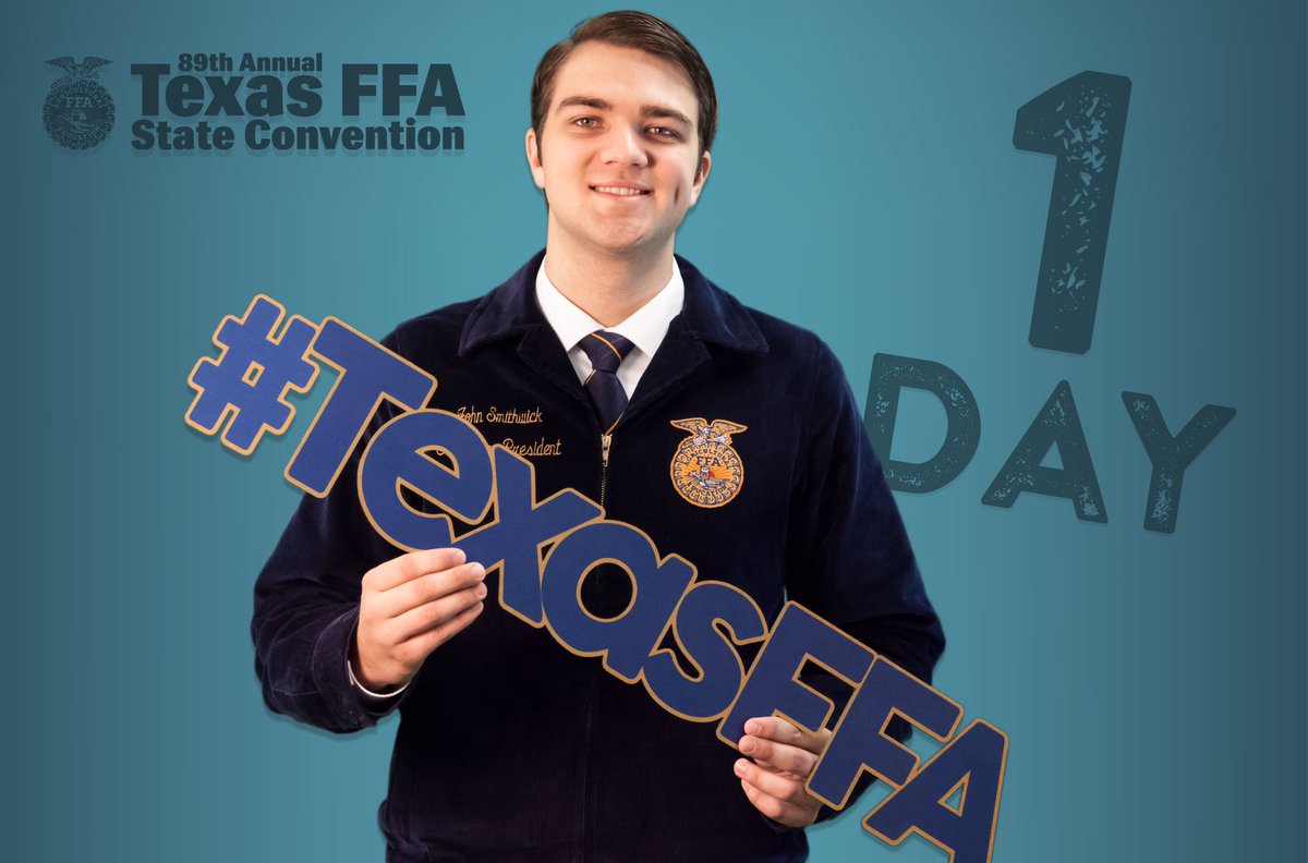 TexasFFA's tweet photo. Only 1 day until the 89th Annual Texas FFA Convention! #TexasFFA #RelentlessFFA https://t.co/Q49e5sY2lg