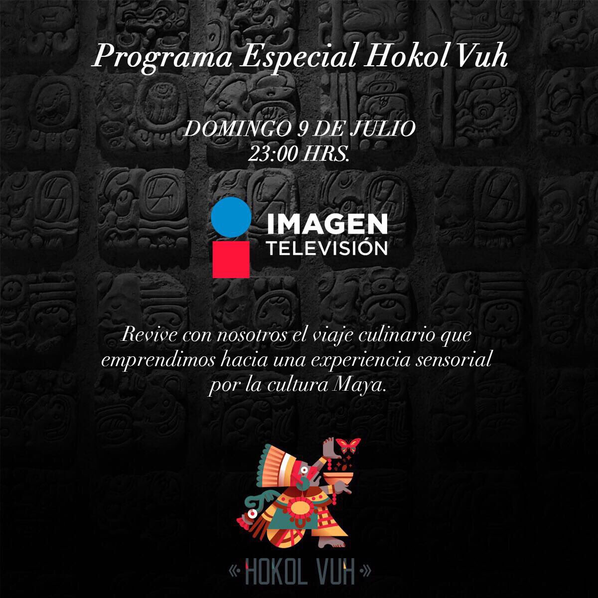 Hoy a las 23:00 horas por #ImagenTV un programa especial con lo ocurrido en <a href="/Hokol_Vuh/">Hokol Vuh</a> cocina por la cultura maya. Con <a href="/RobertoSolisA/">Roberto Solís</a>