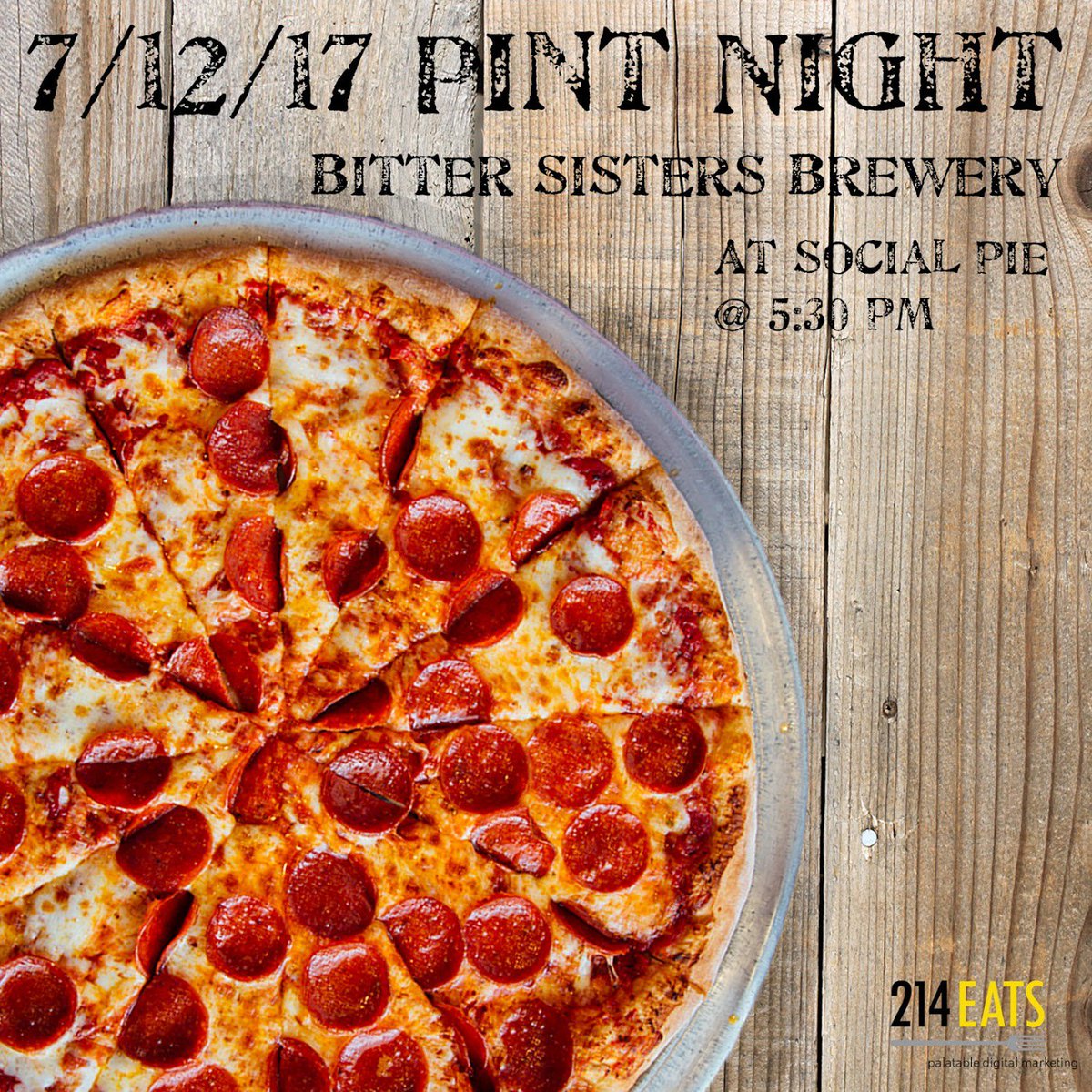 socialpie_'s tweet photo. Pint Night is back! Bitter Sisters will be here on the 12th to give away some prizes! Don't miss out on pints & pizza! #bittersisters #pizza https://t.co/Zb5IK6S2bp