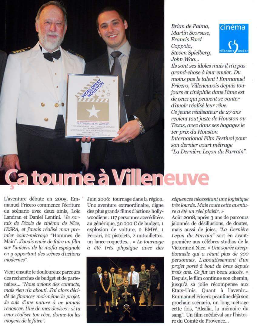 EmmanuelFricero's tweet photo. #Souvenir #ArticleDePresse "Grenouille Villeneuvoise" Juillet 2009 sur mon #MoyenMétrage #LaDernièreLeçonDuParrain https://t.co/YgTNRYvE5L