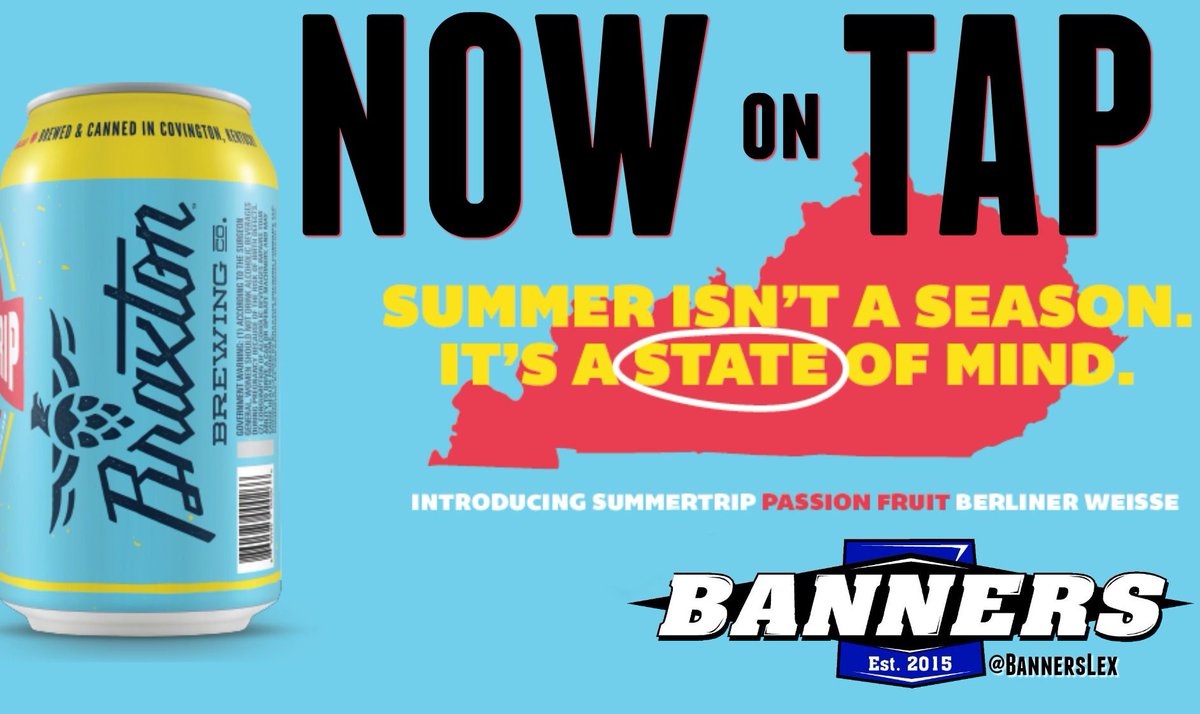 BannersLex's tweet image. #NowOnTap @BraxtonBrewCo Summertrip! #RotatingCraft #KyCraftBeer #CraftBeer @LexBeerScene
