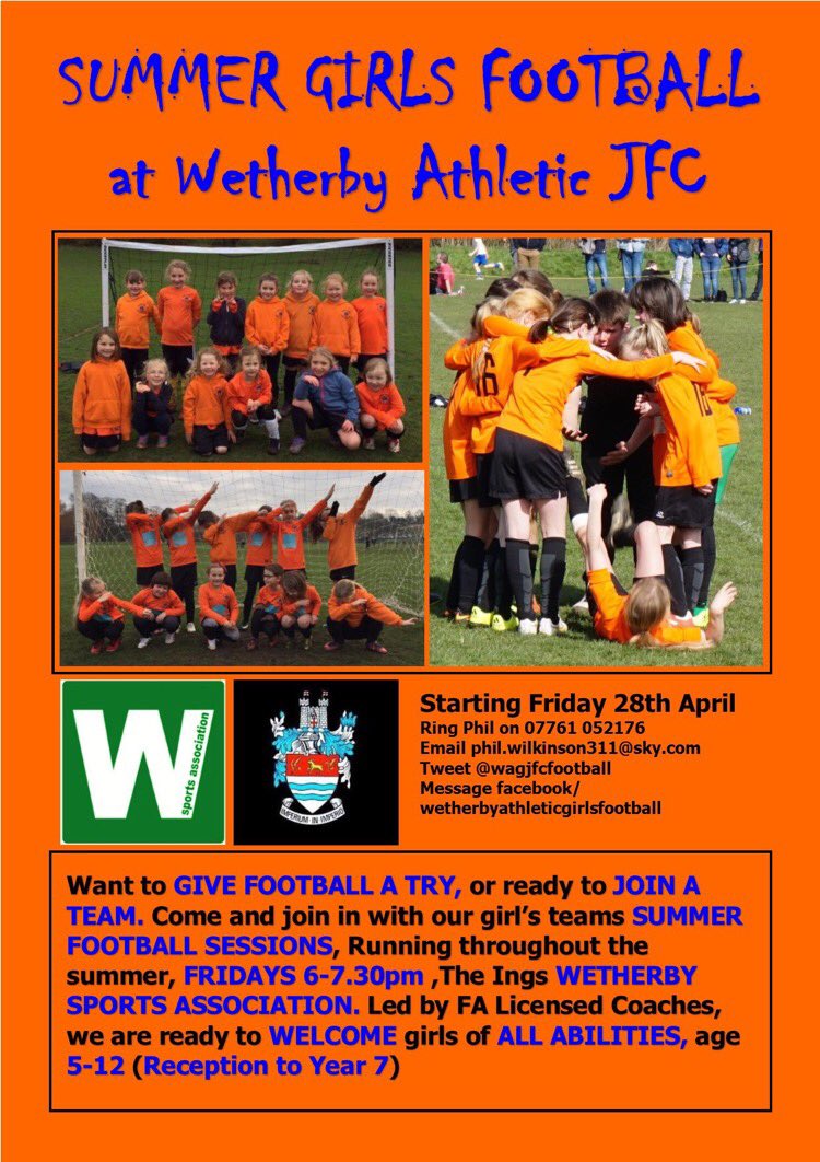 Our sessions are running throughout the summer, girls aged 5-12 come &amp; give ⚽️ a try.