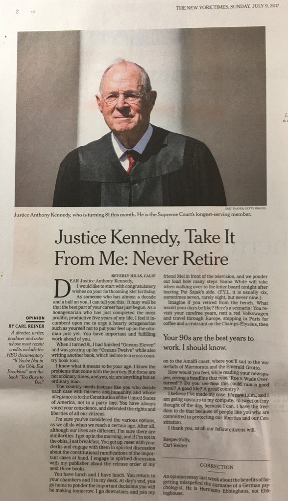 Justice Anthony Kennedy is turning 81 this month. Happy Birthday! 