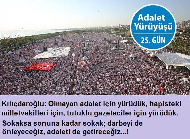 #HakHukukAdalet için yapılan yürüyüşün sonunda, <a href="/kilicdarogluk/">Kemal Kılıçdaroğlu</a> #AdaletMitingi nde umutları coşturdu

Bu sözlere şapka çıkarılır👍

@myway_06