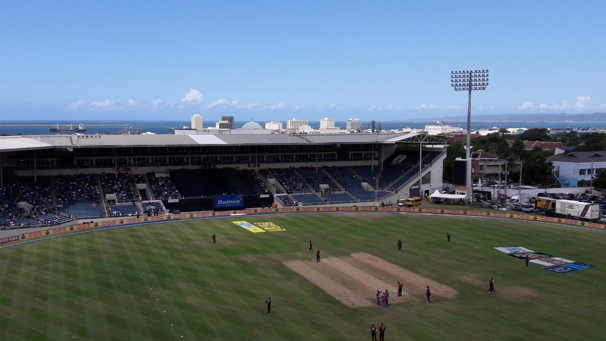 After at an early 5k run it's time for cricket at Sabina  #windies