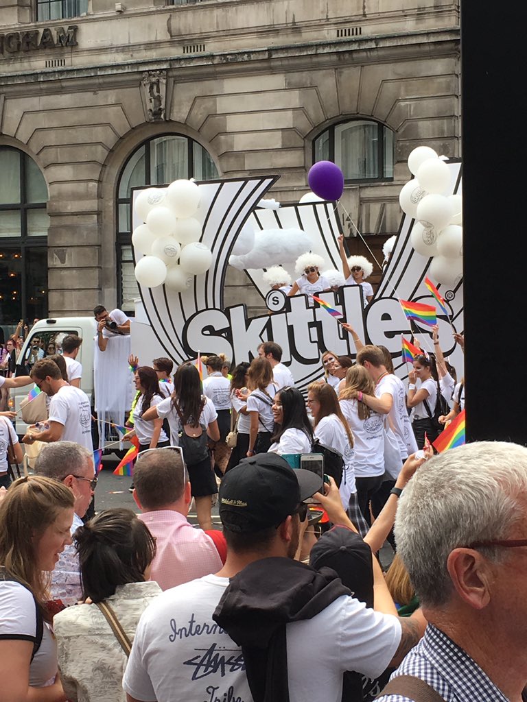 Moments before I got a bag of skittles to the back of the head#london#pride#prideparade