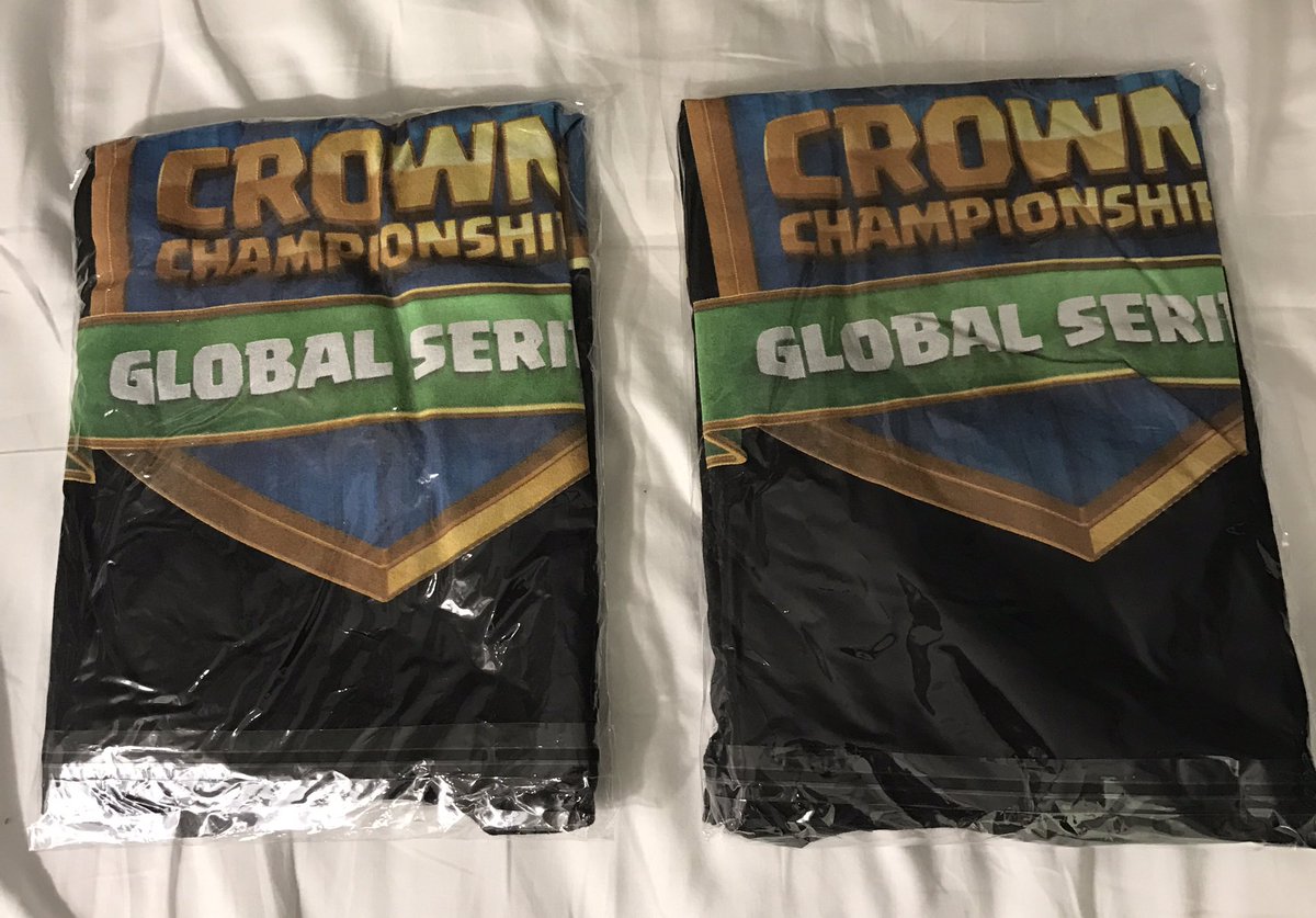 Two Clash Royale Global Championship Series shirts could be yours!! Both Large. RT for a chance to win, I ship globally!! 🌍🌎🌏(two winners)