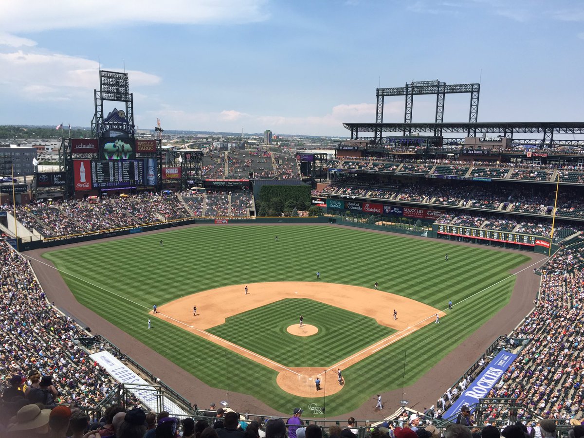 TylerSharp's tweet image. Taking in a @Rockies game above the purple line! Can't beat the view! #GoRox