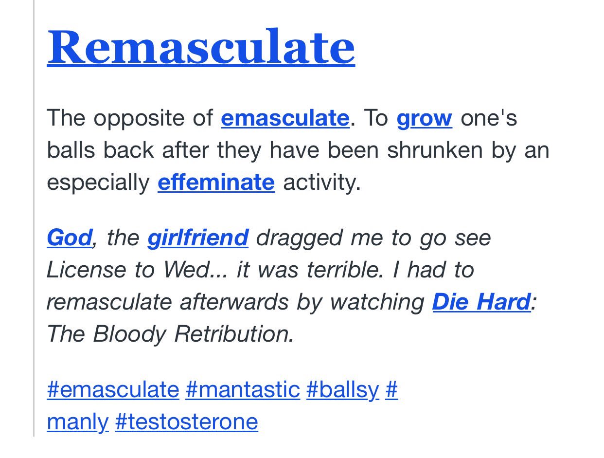 Opposite of emasculate