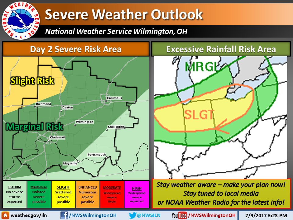 NWS Wilmington OH on Twitter "Several rounds of storms Monday. Late