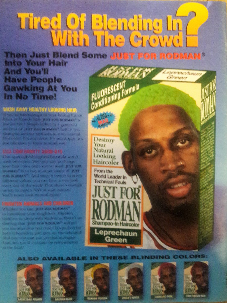 RetroLit's tweet photo. DENNIS RODMAN HAD GREEN PITS &amp; HAIR DYE - ATLEAST IN THE WORLD OF SPACEJAM - BUY THIS #VINTAGE '96 MAD MAGAZINE:https://t.co/kPRIe9DTwe https://t.co/0dBqFSTfr5