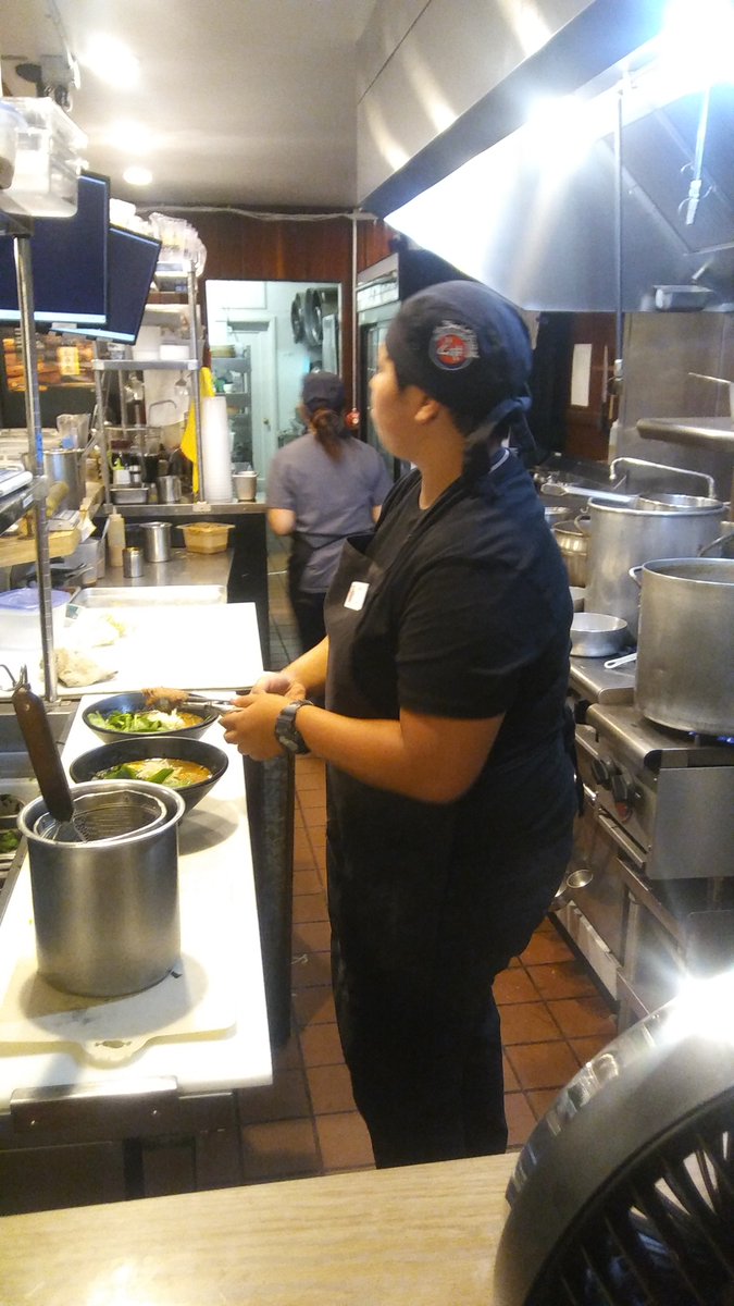 Love the ramen love with an all woman line!  #ramen #shokiramenhouse #womenpower