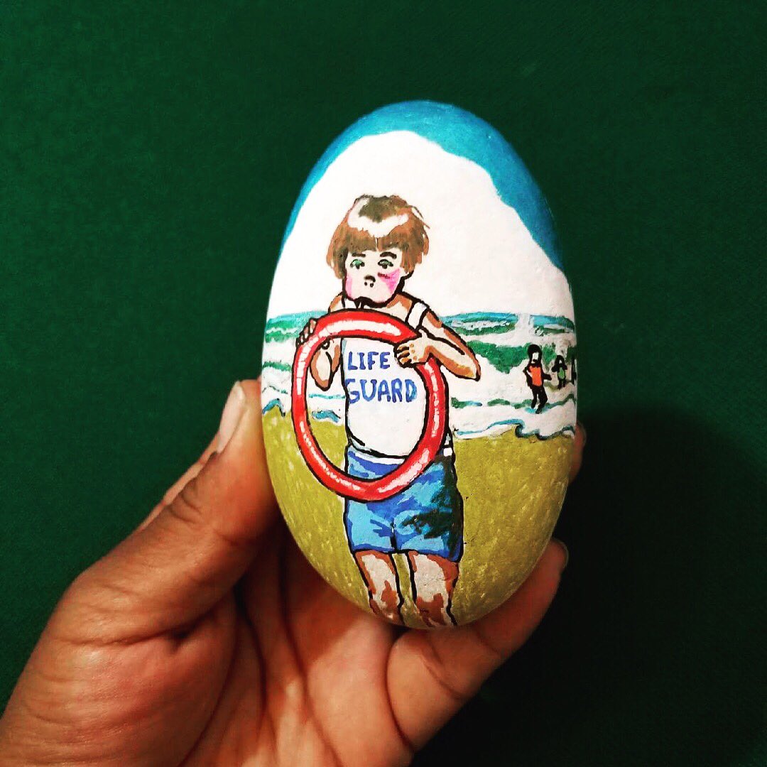 jijieweibel's tweet photo. @NormanRockwel1 #normanrockwellrocks #anjeldovedesignsandart #lifeguardillustration #rockart #martincountyrocks https://t.co/GlqSmlDRto