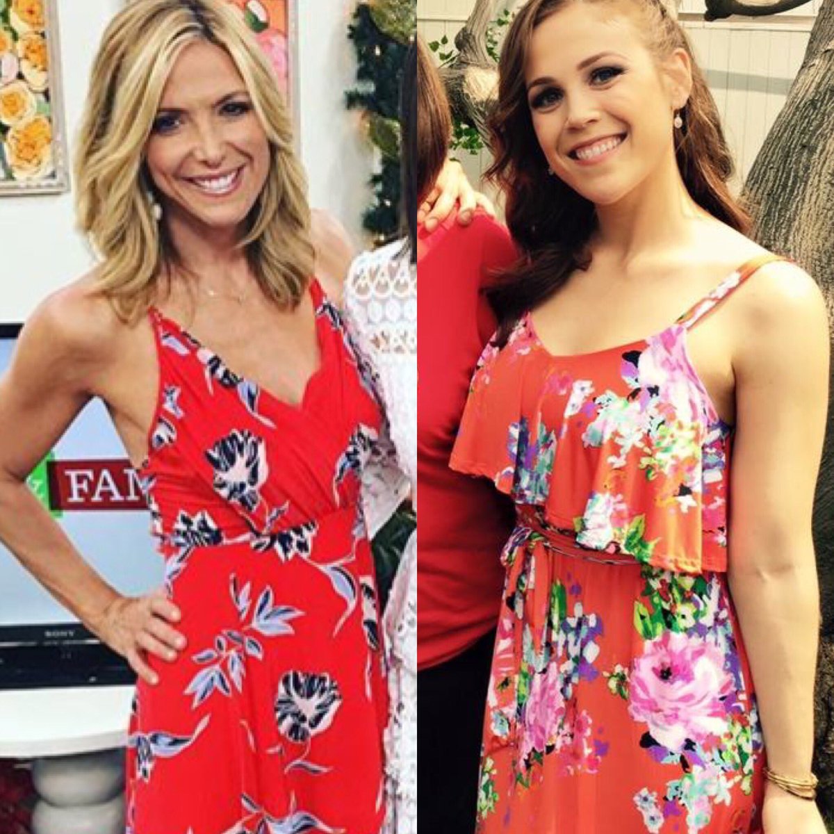 janettemsu's tweet photo. I think @iamdebbiem was channeling her inner @erinkrakow for tomorrow's show! #GirlsGotStyle #FloralsForTheWin @HomeandFamilyTV #Hearties https://t.co/8r9amRKNj6