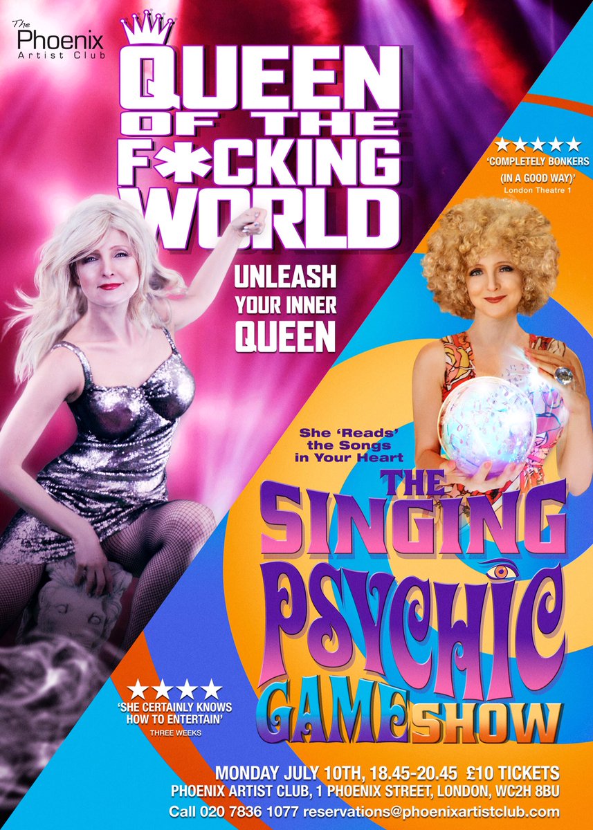 singpsychic's tweet photo. Singing psychic Game Show @phoenixartistcb 10/7 ahead of @edfringe @voodoorooms run #londonlink https://t.co/6kcDZplSf6 https://t.co/fVmHkwdqn2