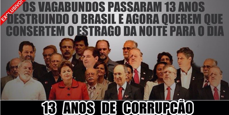 paulazanelli's tweet photo. A "proeza" de levar o país ao abismo, não levou 1 ano... O que nos levou a destruição foram os 13 anos comandados por Lula. Vamos relembrar? https://t.co/ygWr1hHMAY