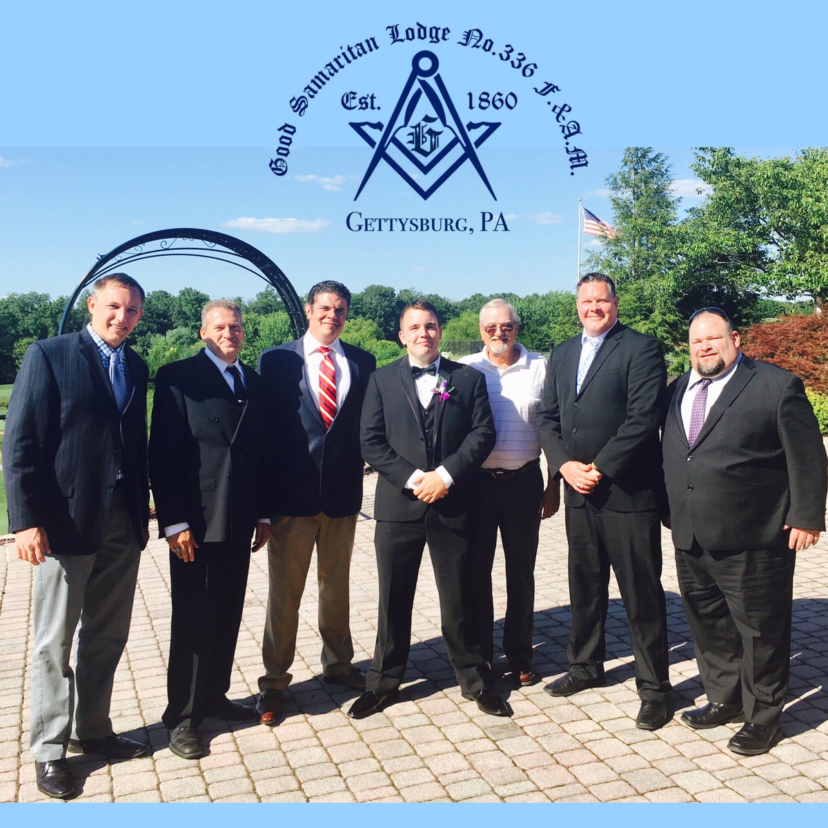 MasonLodge's tweet photo. Congratulations to Bro. John Beck and his lovely bride Jordyn (not pictured) on their wedding today! We wish you luck! #Freemasons #Masons https://t.co/crg85idqv4