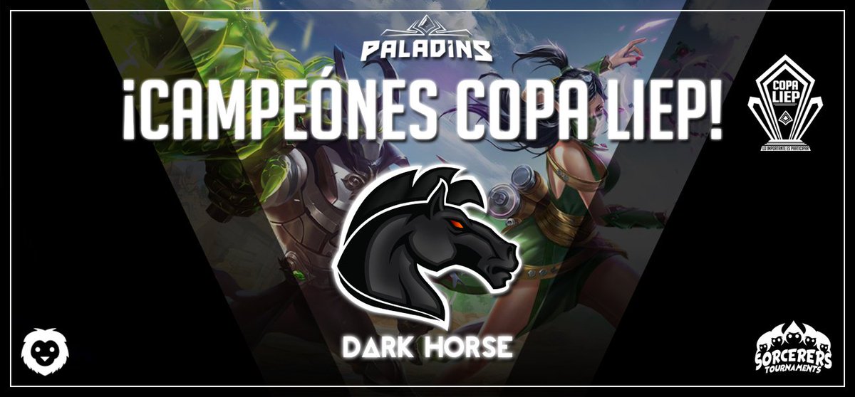SorcerersT's tweet photo. ¡En un gran enfrentamiento, Dark Horse logra llevarse la Copa LIEP a casa, demostrando la grandiosa habilidad que tienen como equipo! https://t.co/Jr26fWfF7I