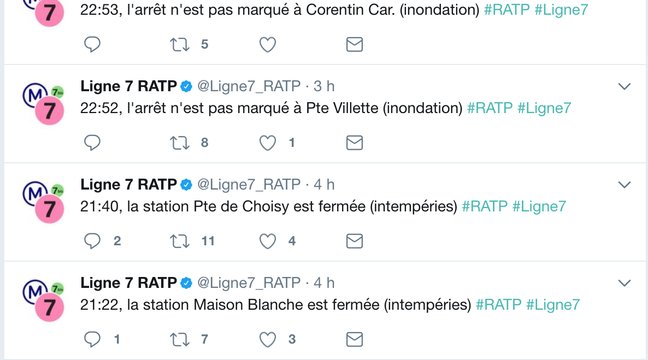 20minutesparis's tweet photo. Orages à Paris: Plusieurs stations de métro fermées pour cause d’inondations https://t.co/6KNuEKYaIm https://t.co/LwWeQAVzSQ