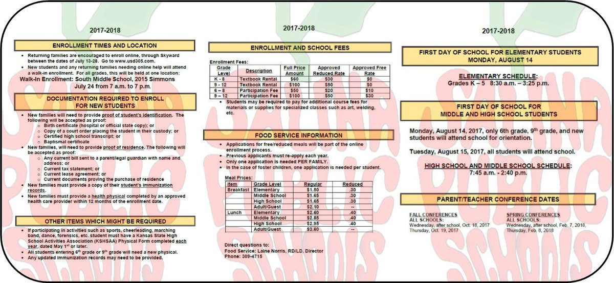 USD305's tweet photo. Find more information about enrollment and back to school here: https://t.co/5KZzLoYpp6  #SalinaKS #305Drive https://t.co/edjW6BAmHG