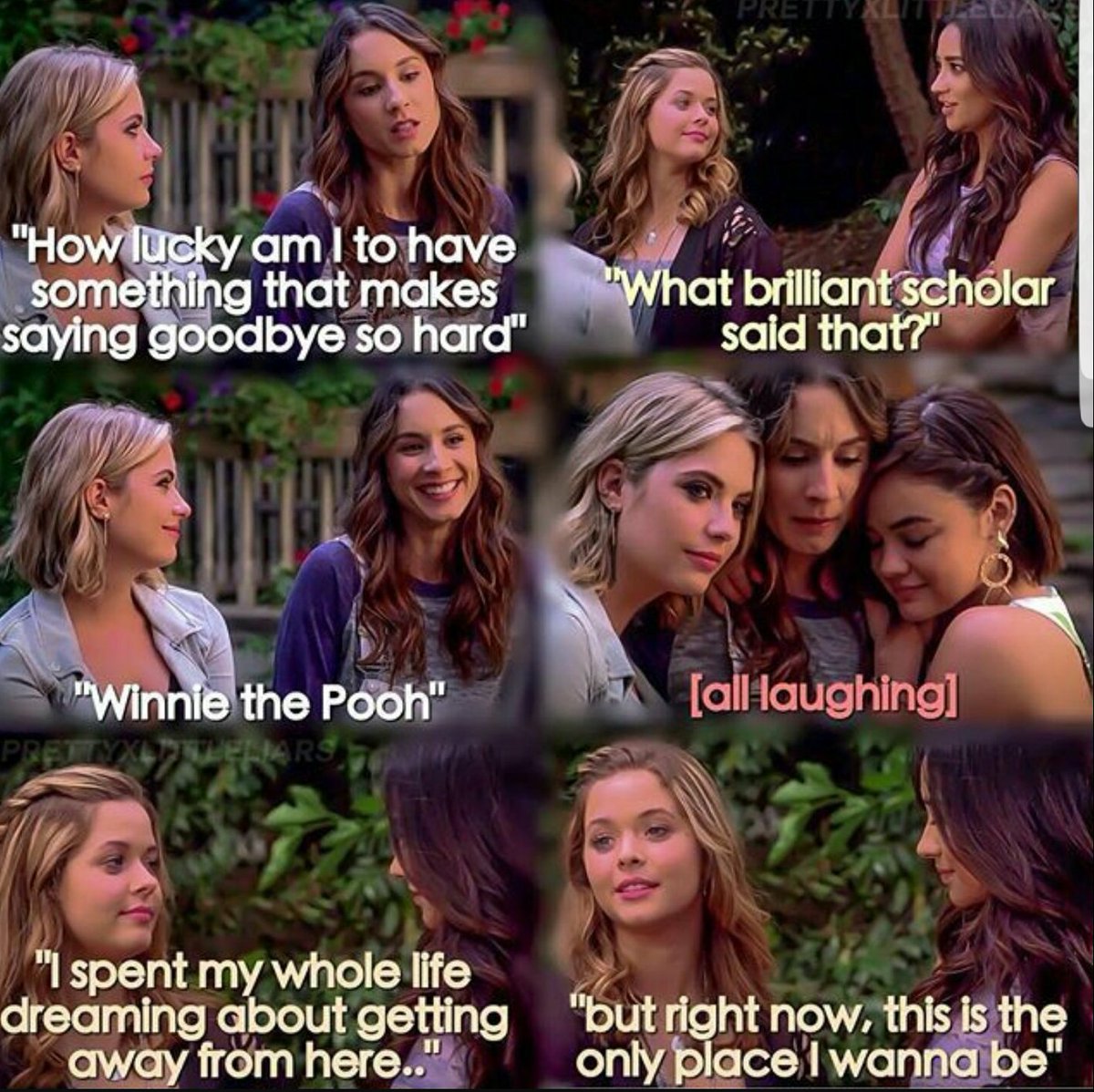 AliceRoberson02's tweet photo. These #PrettyLittleLiars tribute videos always have me in tears. π #PLLEndGame #PLLGameOver #7yearsofpll #endofanera
https://t.co/FLuYHRZsP4 https://t.co/EdSXRn5NqR