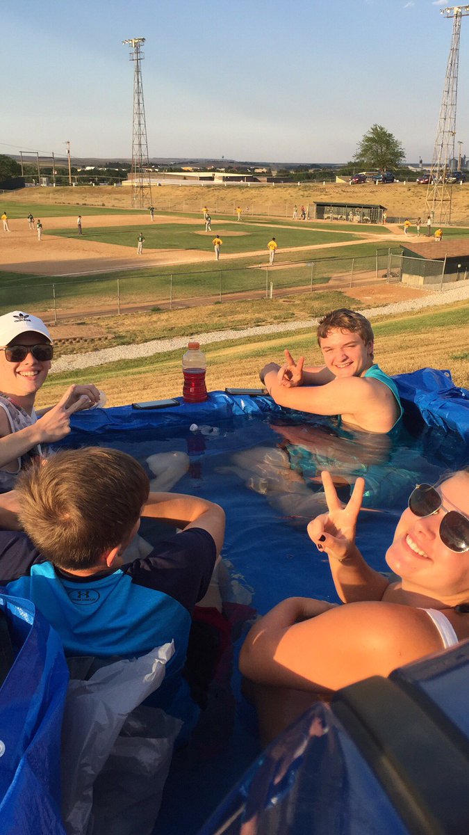 WinnerWarriors's tweet photo. We are country ... and we are INNOVATIVE! How do you stay cool and watch a baseball game in 110 degrees! #mobilepool https://t.co/n2w7JTAXiJ