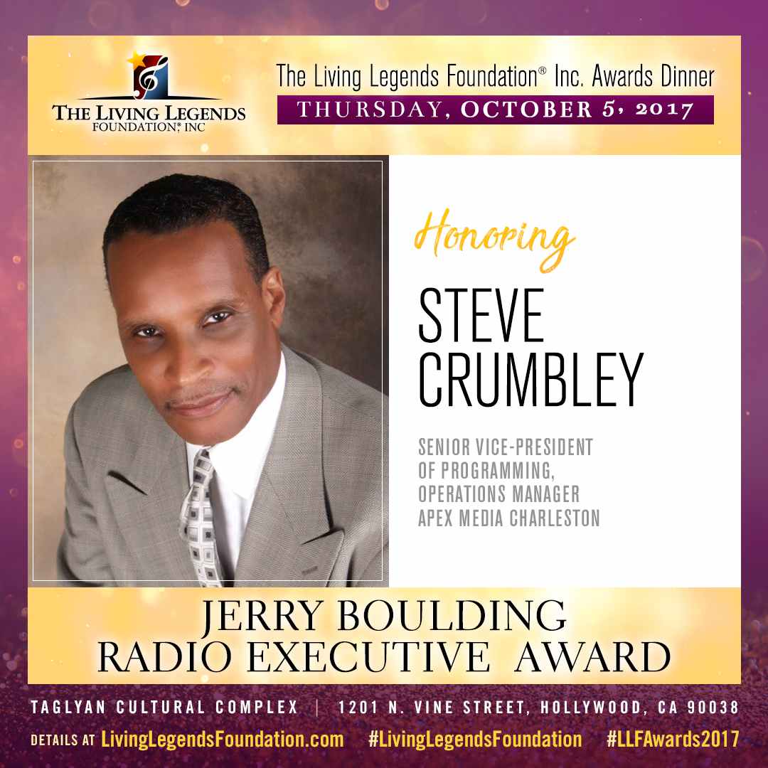 TheLLFInc's tweet photo. #LivingLegendsFoundation is proud to honor #SteveCrumbley at this year's awards.  https://t.co/blsPgCpi9x  #LLFAwards2017 https://t.co/wy3fhAaXkx