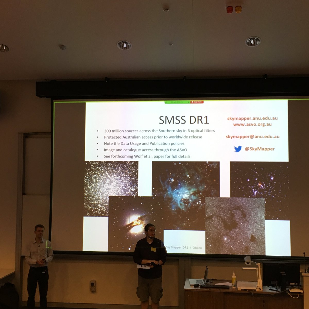 Here at #ASA2017 in chilly Canberra, Chris Onken is telling everyone about SkyMapper's DR1