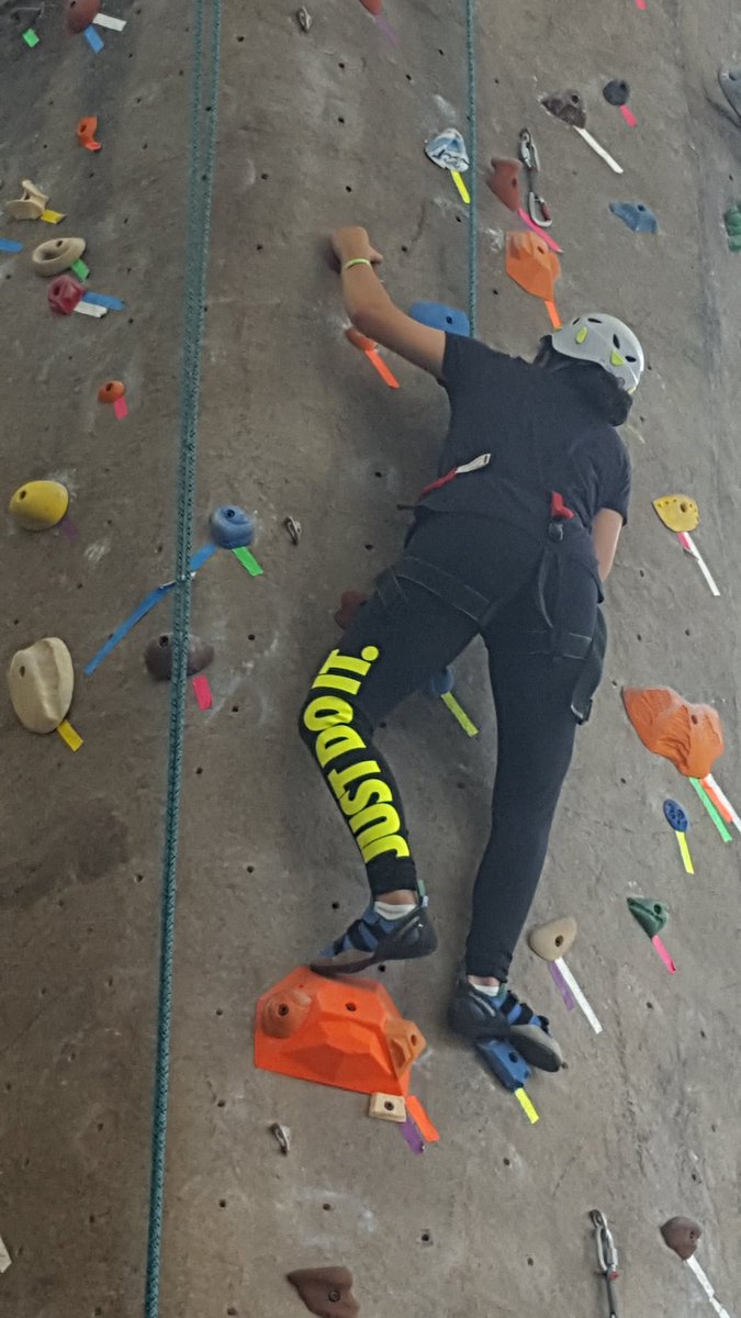 Nfhs_StuCo14's tweet photo. Rock Climbing. Karla and Antonia made it to the top! #TASCASU17 @TASC_StuCo @district3tasc https://t.co/kf0ukTLcwU