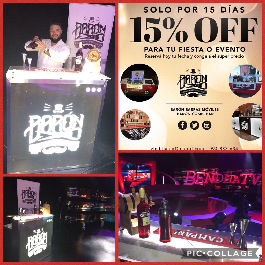 BaronBar_uy's tweet photo. La Barra de Barón en el estudio de @BenditaTV @cfernandezok #BaronBarrasMoviles #BaronCombiBar #Promo15%off https://t.co/1KyNufThuC
