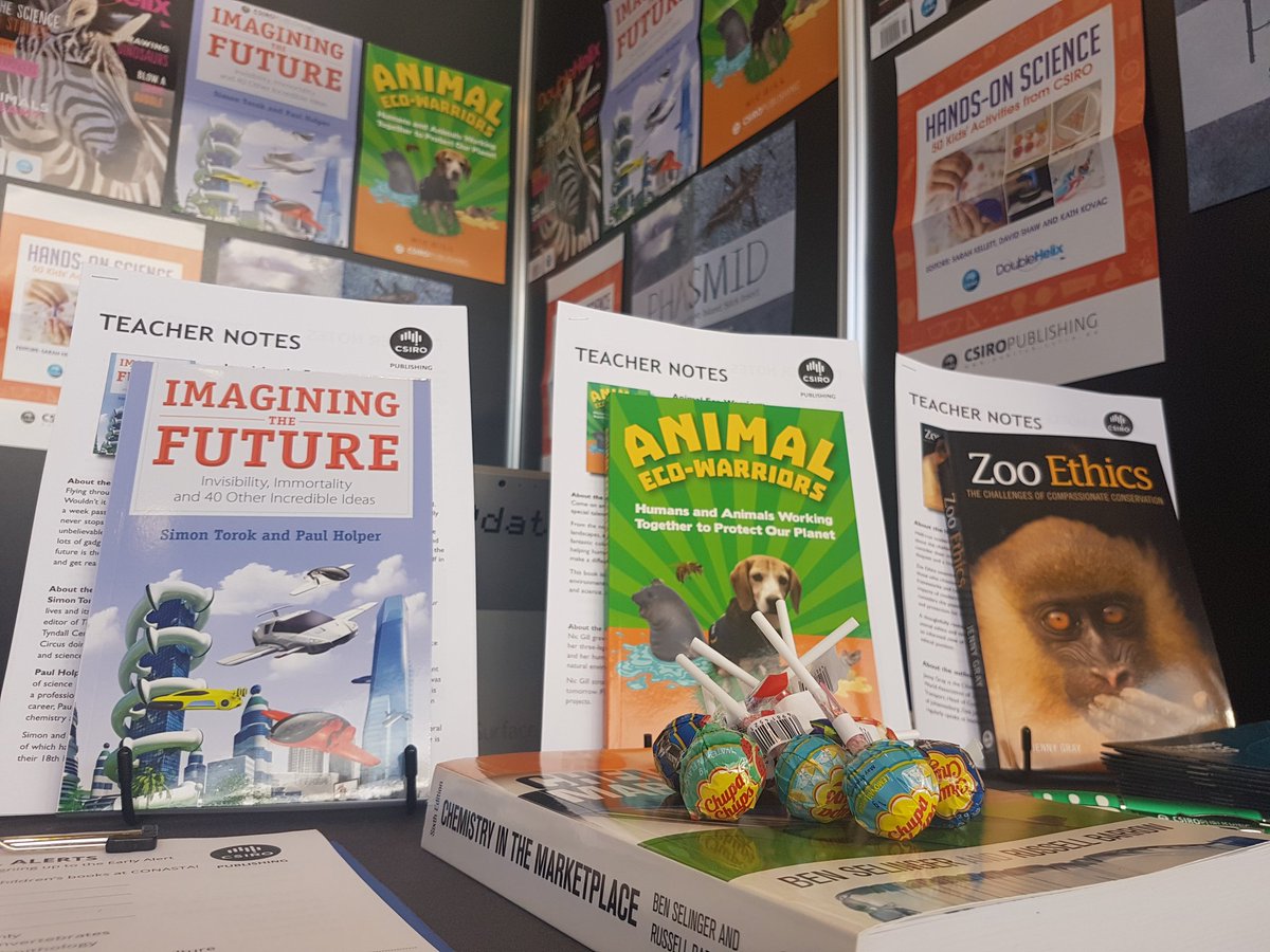 CSIROPublishing's tweet photo. Books, @CSIROhelix magazine, #DoubleHelixLessons and lollies at our #CONASTA66 stand. https://t.co/nFVLOuG6jw