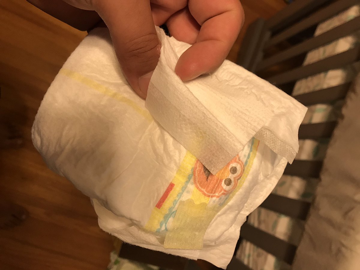 nickcmore's tweet photo. Nothing like grabbing your last @Pampers diaper and it not have the tab to put the diaper on right! #littlemisterpooppants https://t.co/tnRR7a5oDM