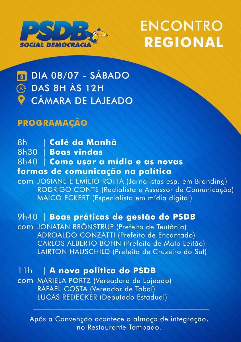 PSDBCanoas's tweet photo. Encontro Regional PSDB em Lajeado/RS. PSDB Canoas presente. #PSDBCanoas #PSDB #EncontroRegionalPSDB #PSDBRS https://t.co/b0OpH4WOJZ
