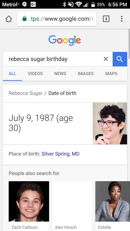 Happy Birthday, Rebecca Sugar!!!! Thank You for creating Steven Universe!!! 