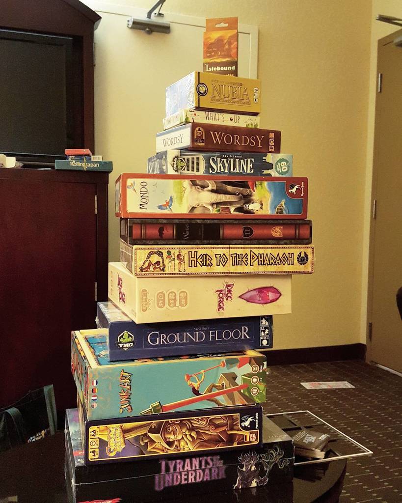BoardGamerSteph's tweet photo. My stack 'o games newly aquired... 😅😅😅😅 #BoardGames #boardgaming #blogger #boardgamegeek #stackofgames #dicetowerc… https://t.co/WZOl0pv8HL https://t.co/gBPXiU2HZx