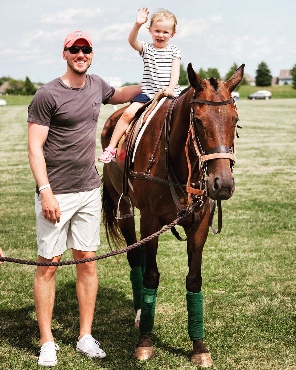 DanielJohnFitz's tweet photo. #EvaFlorence riding Badaboom. Now she wants one. Thanks #MilwaukeePoloClub. @dominikaphoto https://t.co/fJTkyrv6ft