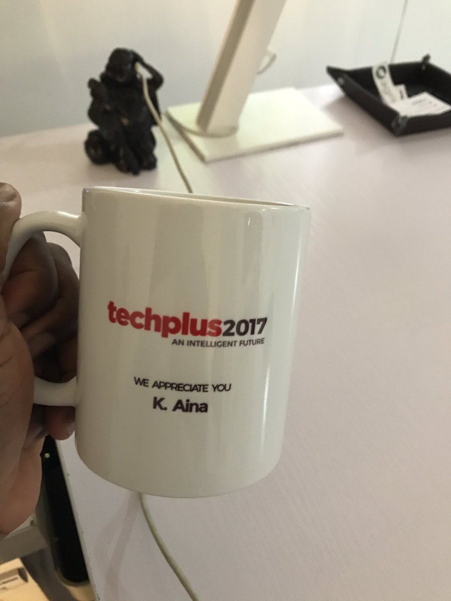kola_aina's tweet photo. After being pumped about what was a well put together conference by @techplusng team. I am meet with this swag at the office this morning.🙌🏿 https://t.co/59Tqb0mhUg