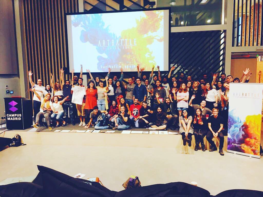 HcCrea's tweet photo. Foto finish de @Artbattle_spain, evento que patrocinamos la pasada semana en #Madrid #art #artist #madrid #diseño #ilustracion #branding https://t.co/l7mRuNNMKD