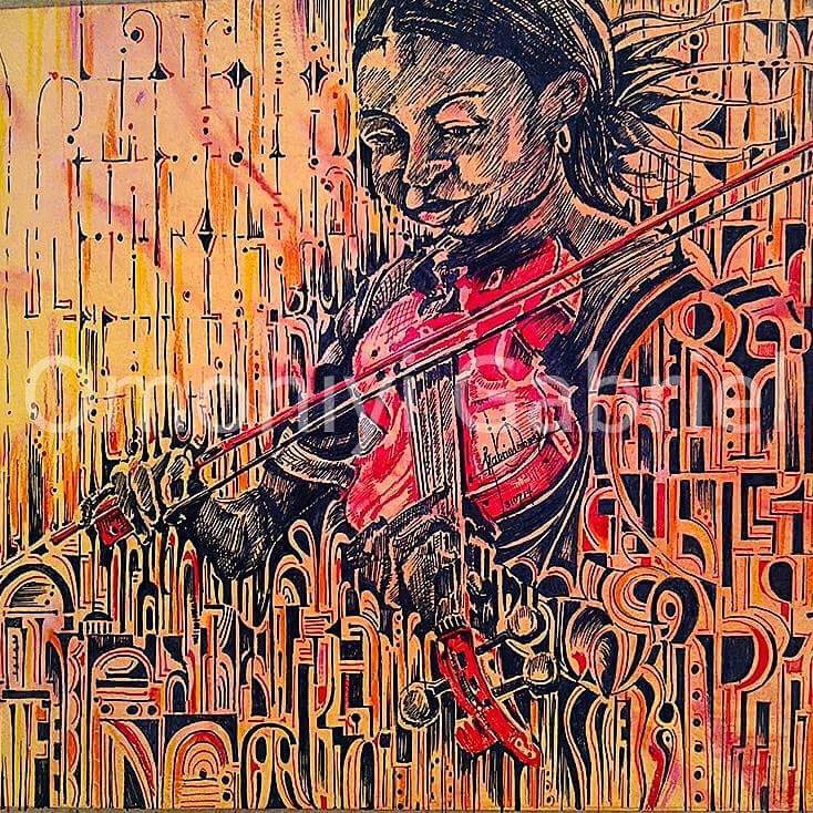 ottoartgallery's tweet image. Name of Artist: Omoniyi Gabriel
Title: My Violin Girl
Medium: Gouache, Ink and Pen on Paper
Size: 12inchs by 16inchs
Price: $300.00