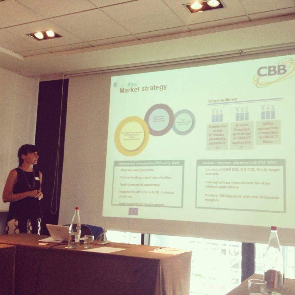 ABIELbiotech's tweet photo. Abiel's pitch at #CBBacademy #CommBeBiz during the #EBNcongress https://t.co/4j1pMeHbnv