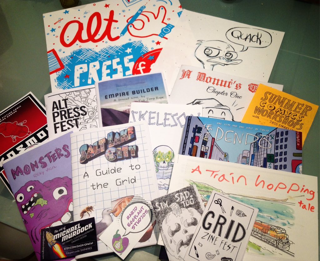 merkleydeep's tweet photo. Thanks to all the creators and thanks @SLCPL for making such an awesome event! My haul from #altpressfest : https://t.co/Uo9Ry7VkCn