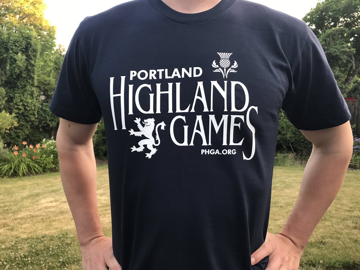 PdxScottishGame's tweet photo. Official #pdxhighlandgames tshirt. Get yours on July 15 at the Games. #souvenir #tshirt #gotmine https://t.co/c1PTO6chDU