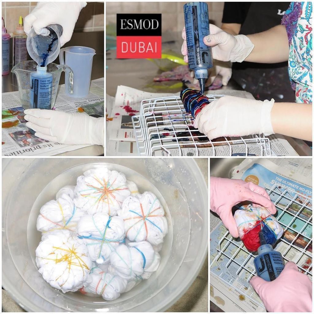 EsmodDubai's tweet photo. Fashion Workshop Summer Camp, Textile time for our students working on tie dye.
-
#esmoddubai 
#esmod2017 
#fashio… https://t.co/UHfwohNxh9 https://t.co/bn9IG804xl