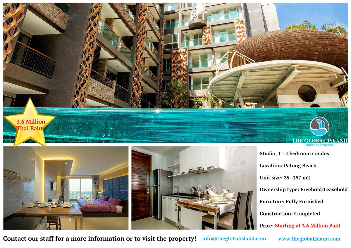 TheGlobalIsland's tweet photo. Studio, 1 - 4 Bedroom Condo with mountain and sea view in Patong. Contact us for more information at info@theglobalisland.com +66890753466 https://t.co/zLSk7I40Vv