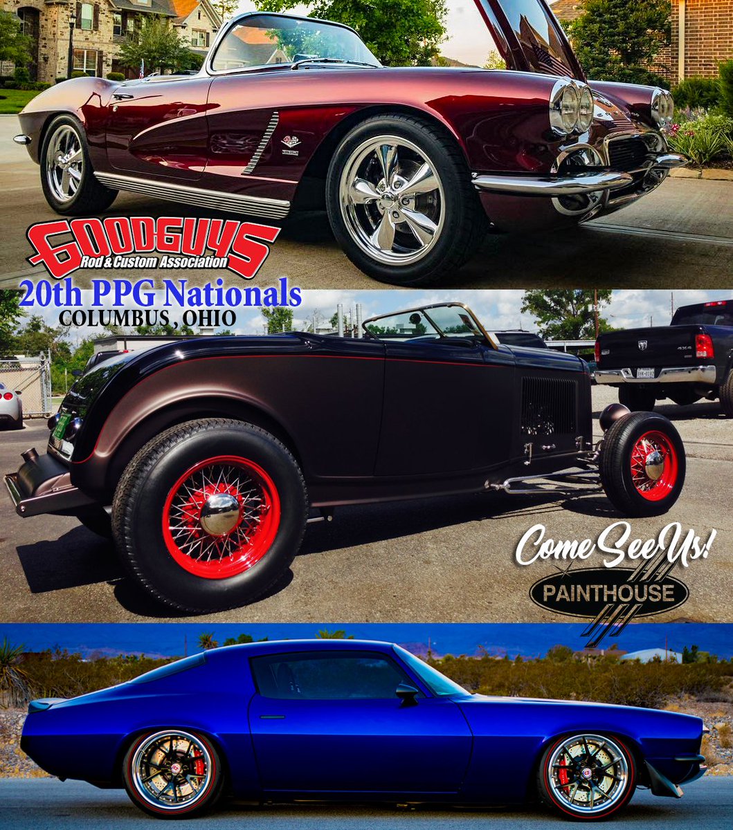 PainthouseRags's tweet photo. These beauties at the 20th Goodguys PPG Nationals in Columbus. All of our custom colors. https://t.co/f2ykuOSZDX
